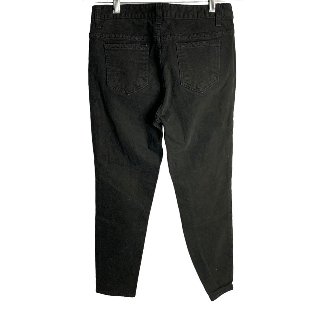 Some D Denim Mid Rise Skinny Jeans 28 Black Cropped Button Zip Pockets - Picture 3 of 5